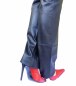 Preview: Black week bootcut womens genuine leather pants black WPA 001