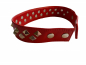 Preview: rotes Lederhalsband schmal Spitzen Pyramiden Ledapol 5827 Dreiecke Choker Collar