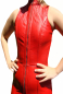 Preview: dress calf-length women wear corset genuine leather harness dress steel bones long red WLI 2279 red