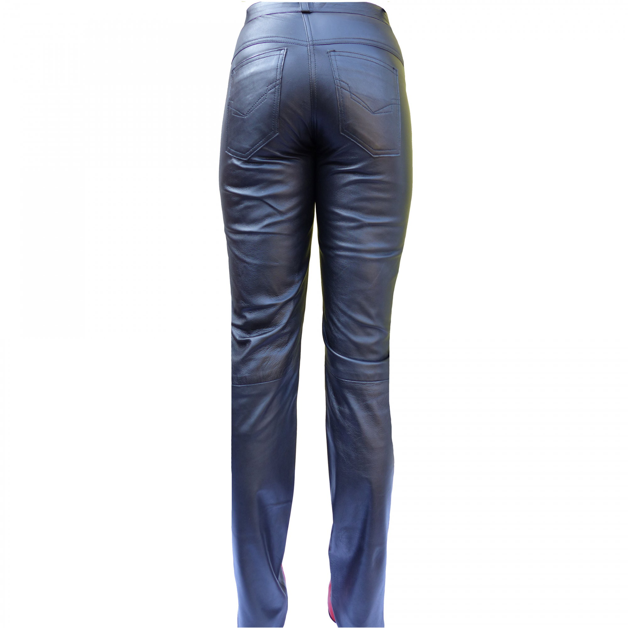 Black week bootcut womens genuine leather pants black WPA 001